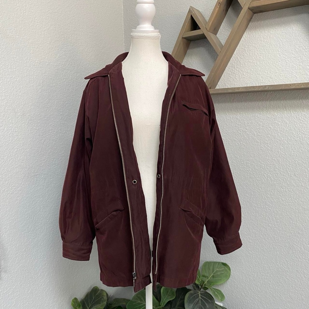 LONDON FOG MOCHA BROWN ZIP UP JACKET Y2K DARK ACADEMIA GRUNGE WINTER FALL